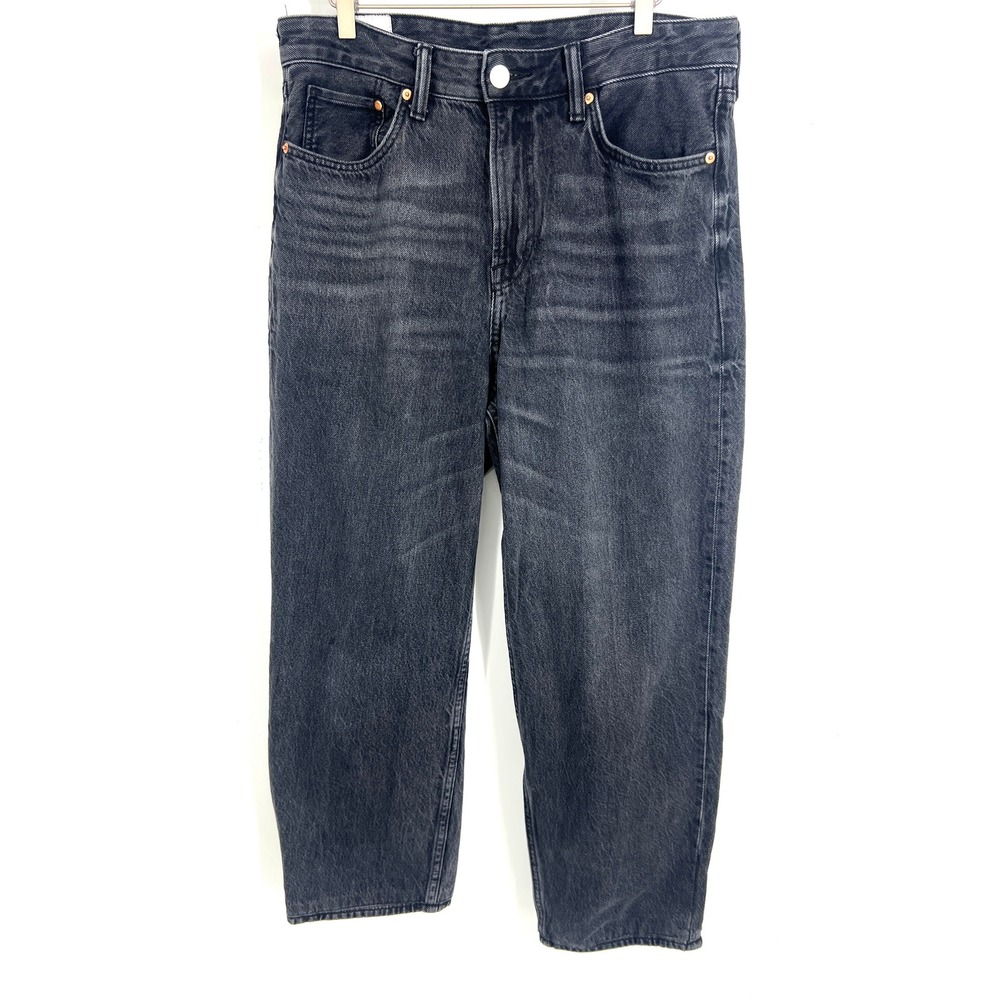 HM Loose Fit Jeans Mens 34x32 Faded Black Denim Wide Leg 100 Cotton 1050743-5
